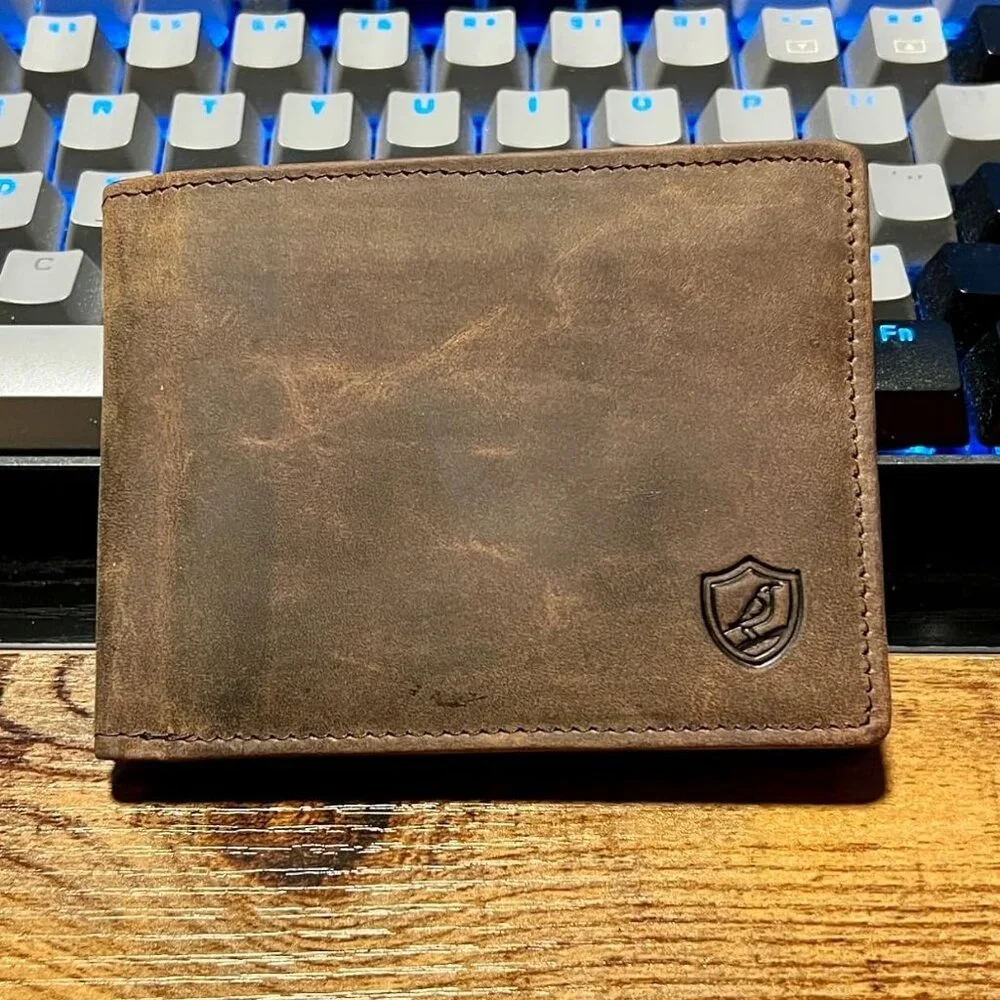 Wallet for Men's RFID Blocking Real Leather Bifold Stylish 2 ID Window